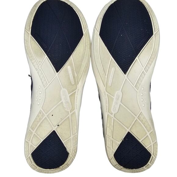 Crocs Boat Shoes Men's Size 8 Slip On Blue Canvas Casual Walu - Picture 6 of 11